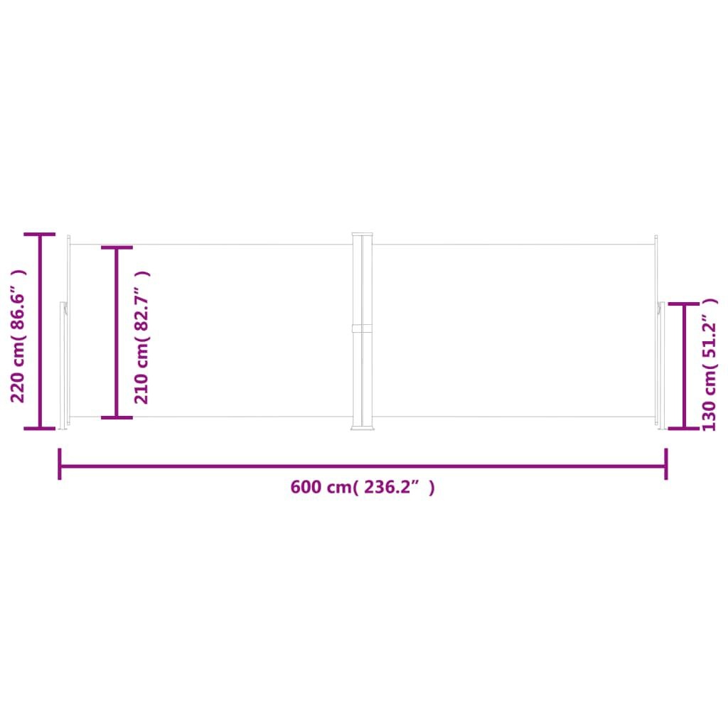 VidaXL Uittrekbaar Windscherm 220x600cm Zwart - 35% Korting!