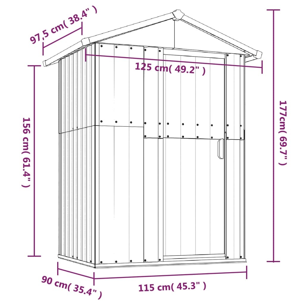 vidaXL Tuinschuur Bruin - Gegalvaniseerd Staal - 35% Korting!