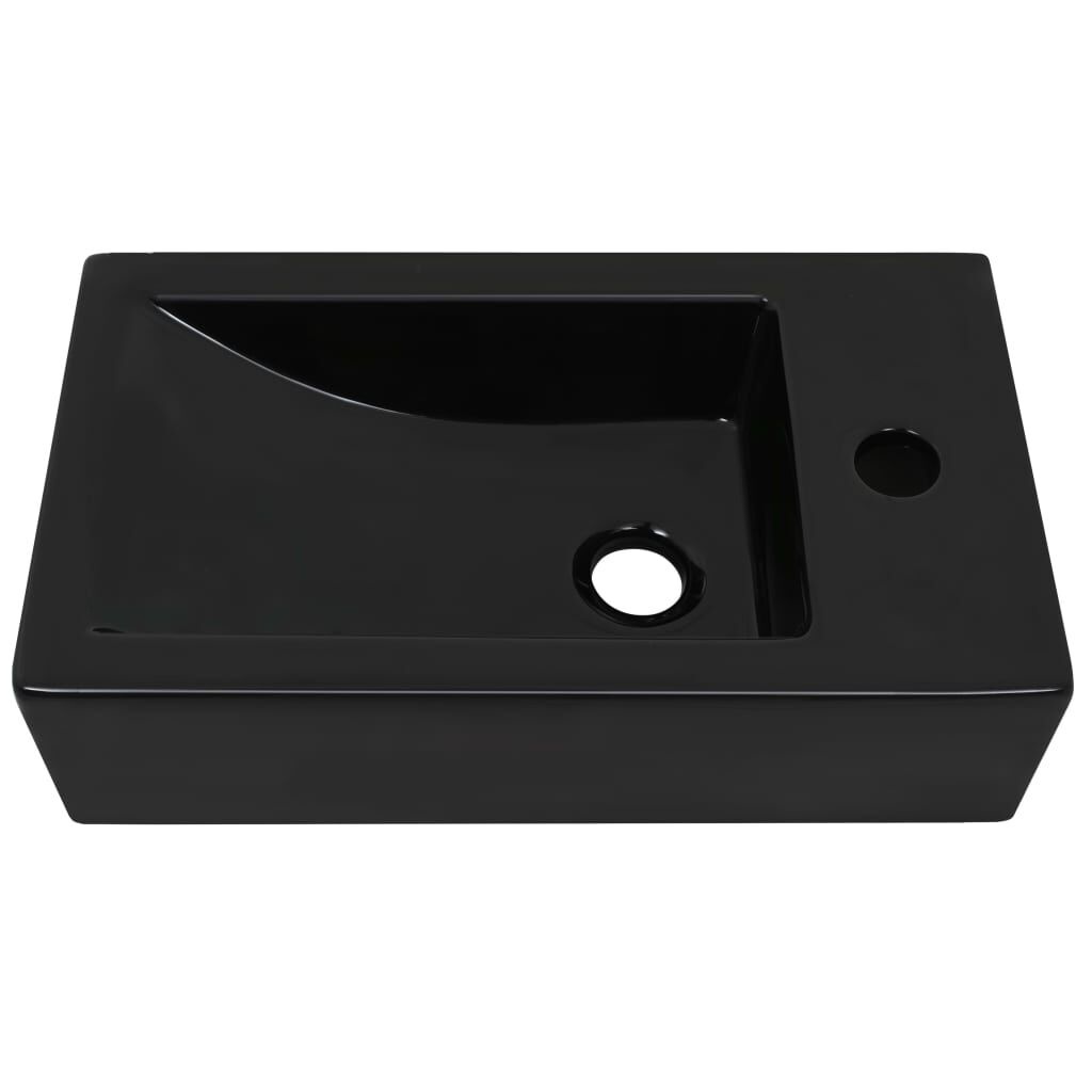 Zwarte Wastafel Keramiek 46cm - 35% Korting! Zo Goed Als Nieuw!