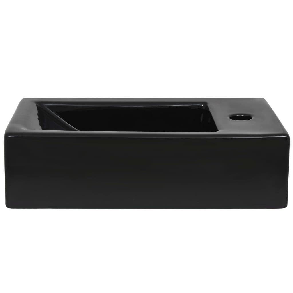 Zwarte Wastafel Keramiek 46cm - 35% Korting! Zo Goed Als Nieuw!