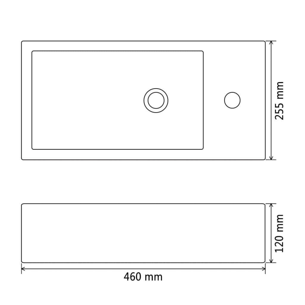 Zwarte Wastafel Keramiek 46cm - 35% Korting! Zo Goed Als Nieuw!