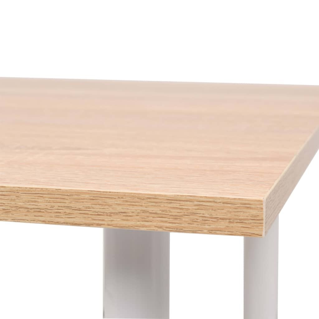 vidaXL Eettafel Eiken/Wit 120cm - 35% Korting!