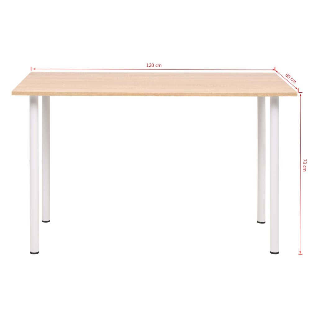 vidaXL Eettafel Eiken/Wit 120cm - 35% Korting!