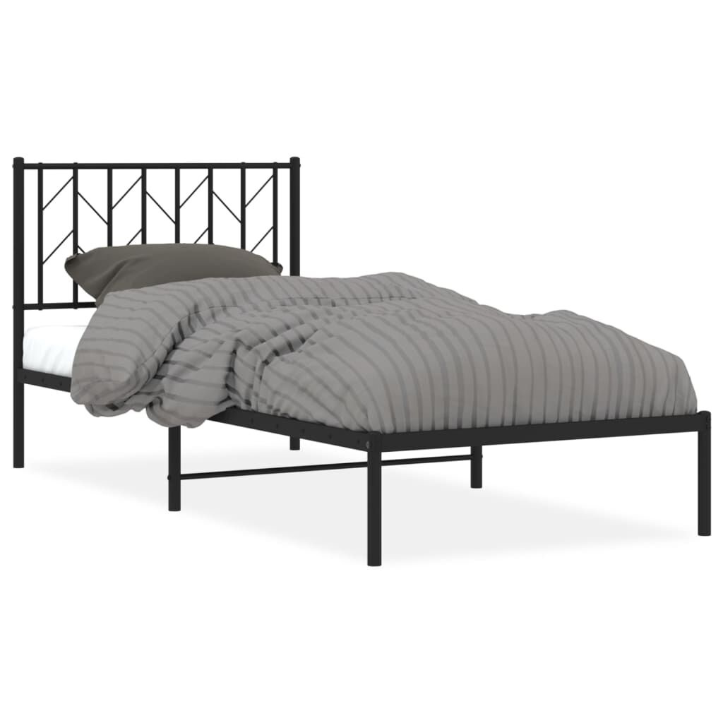 vidaXL Bedframe 90x190 cm Zwart Metaal - 35% Korting!