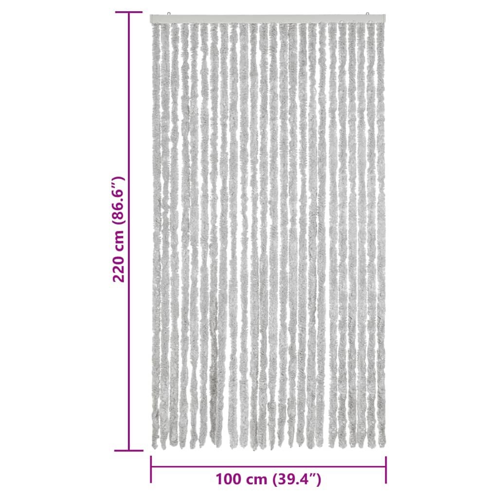 Vliegengordijn Chenille Grijs 100x220cm - 35% Korting!