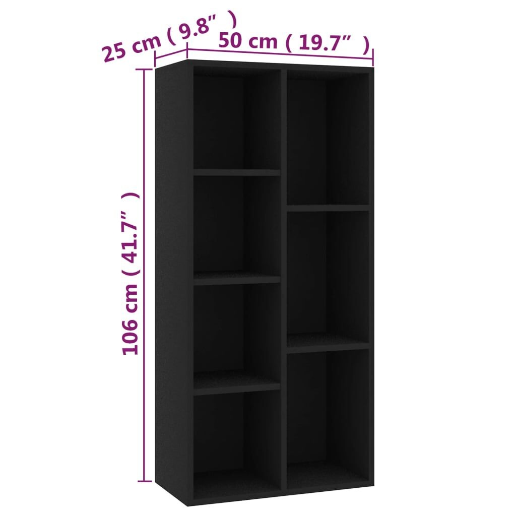 vidaXL Boekenkast Zwart 50x25x106cm - 45% Korting!