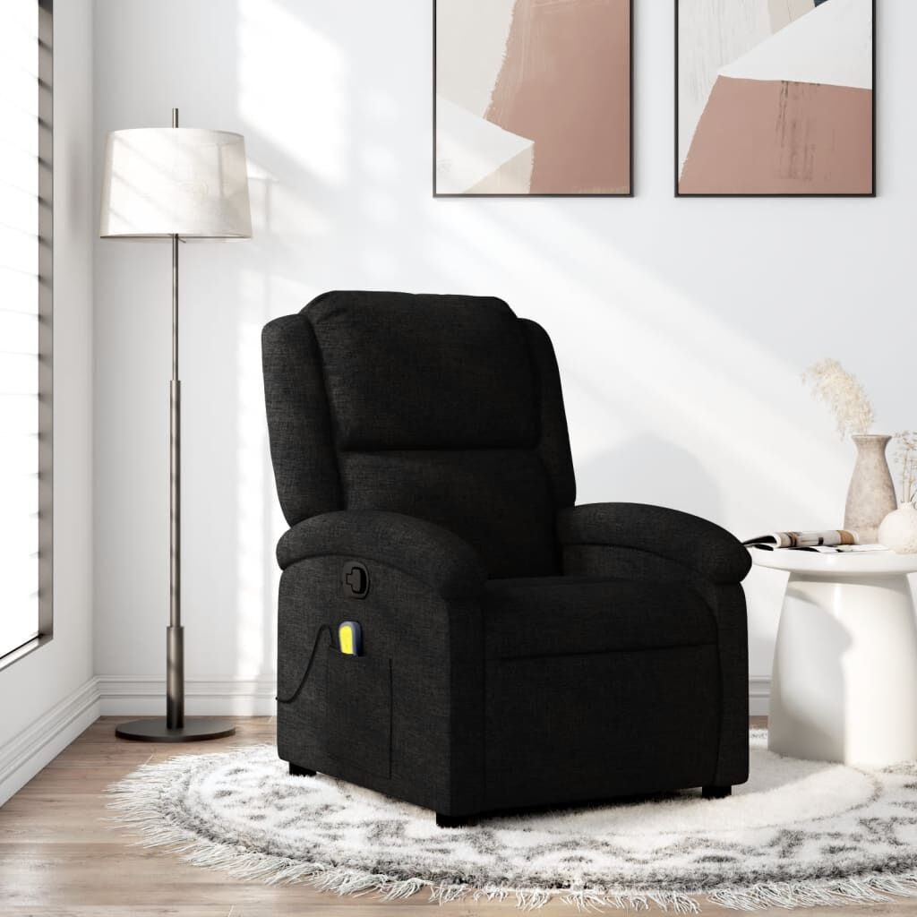 vidaXL Massagestoel Zwart Stof - 35% Korting!