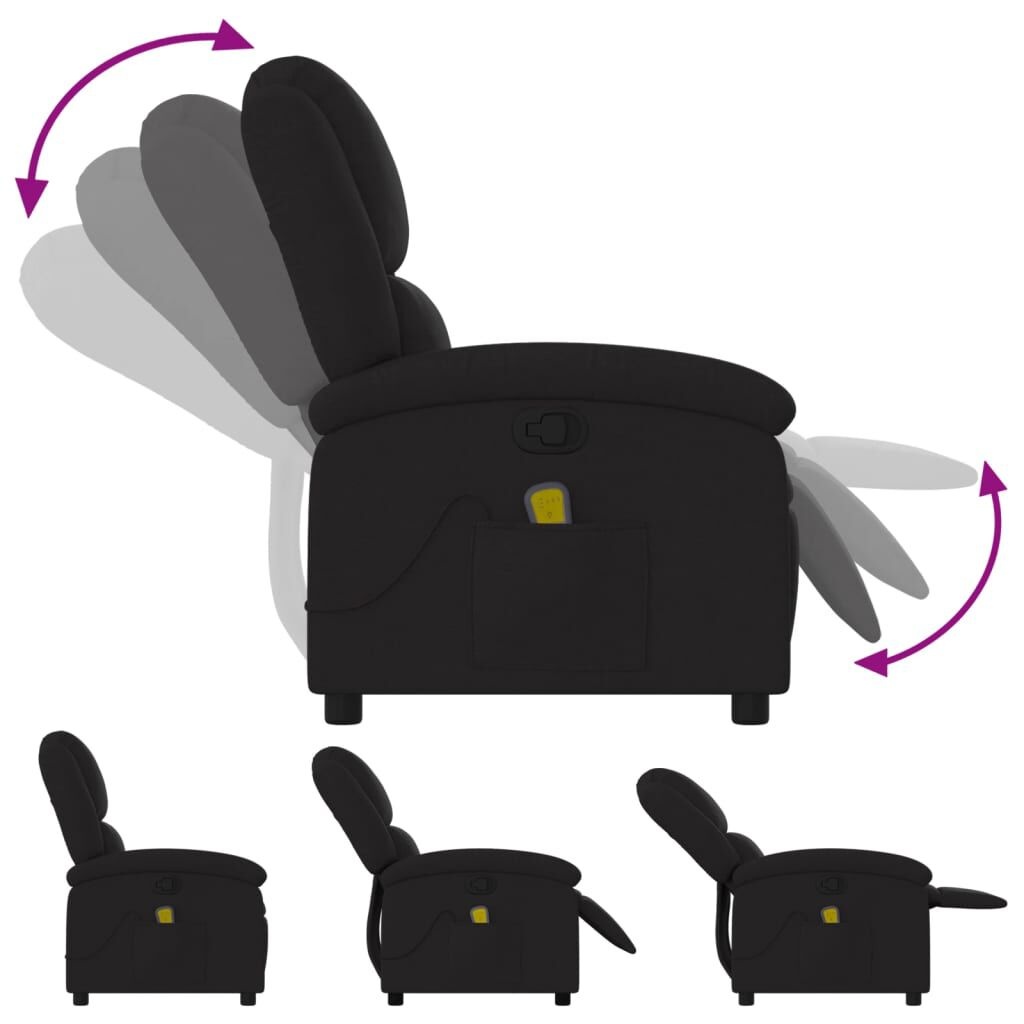 vidaXL Massagestoel Zwart Stof - 35% Korting!