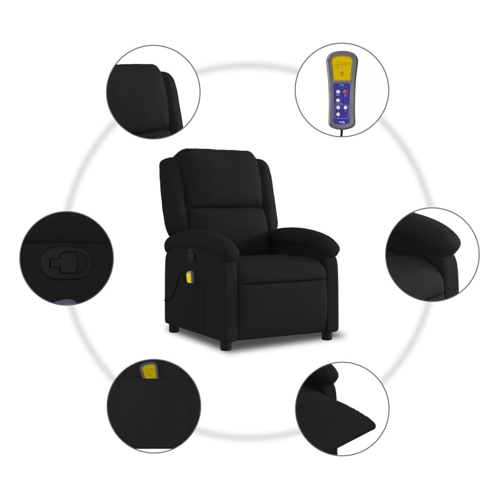 vidaXL Massagestoel Zwart Stof - 35% Korting!