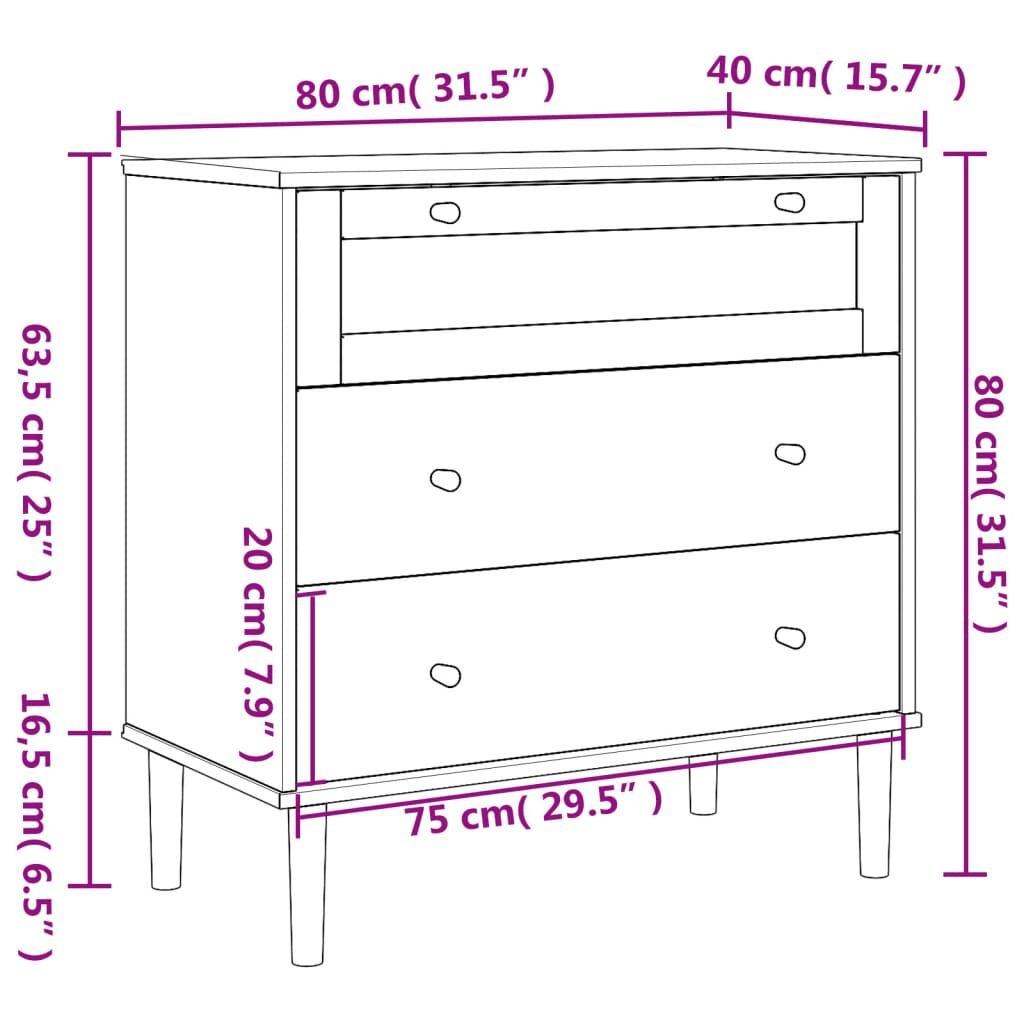 VidaXL Ladekast SENJA Rattan Wit 80cm - 35% Korting!