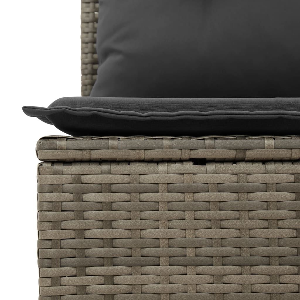 Tuinhoekbank Poly Rattan Grijs met Kussens -35% Korting!