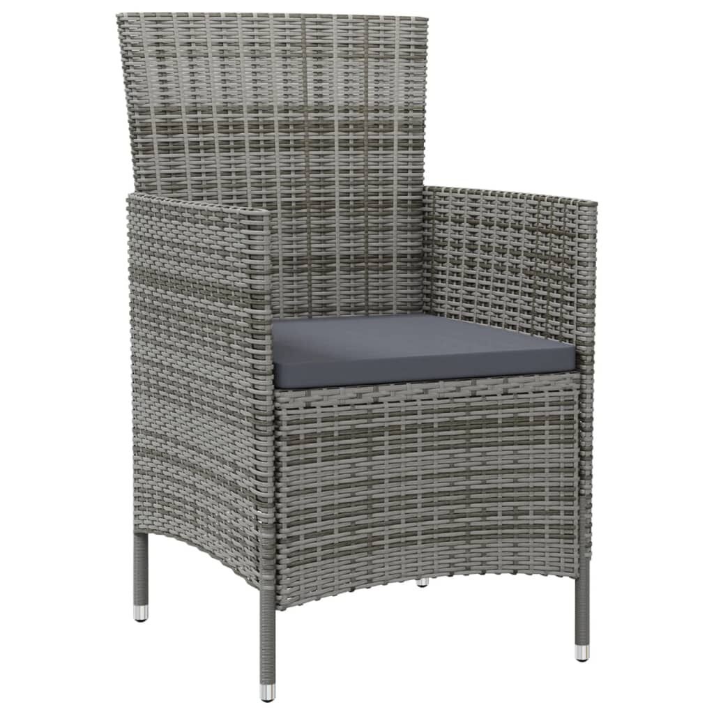 vidaXL Tuinstoelen 4 st grijs met kussens -55%!