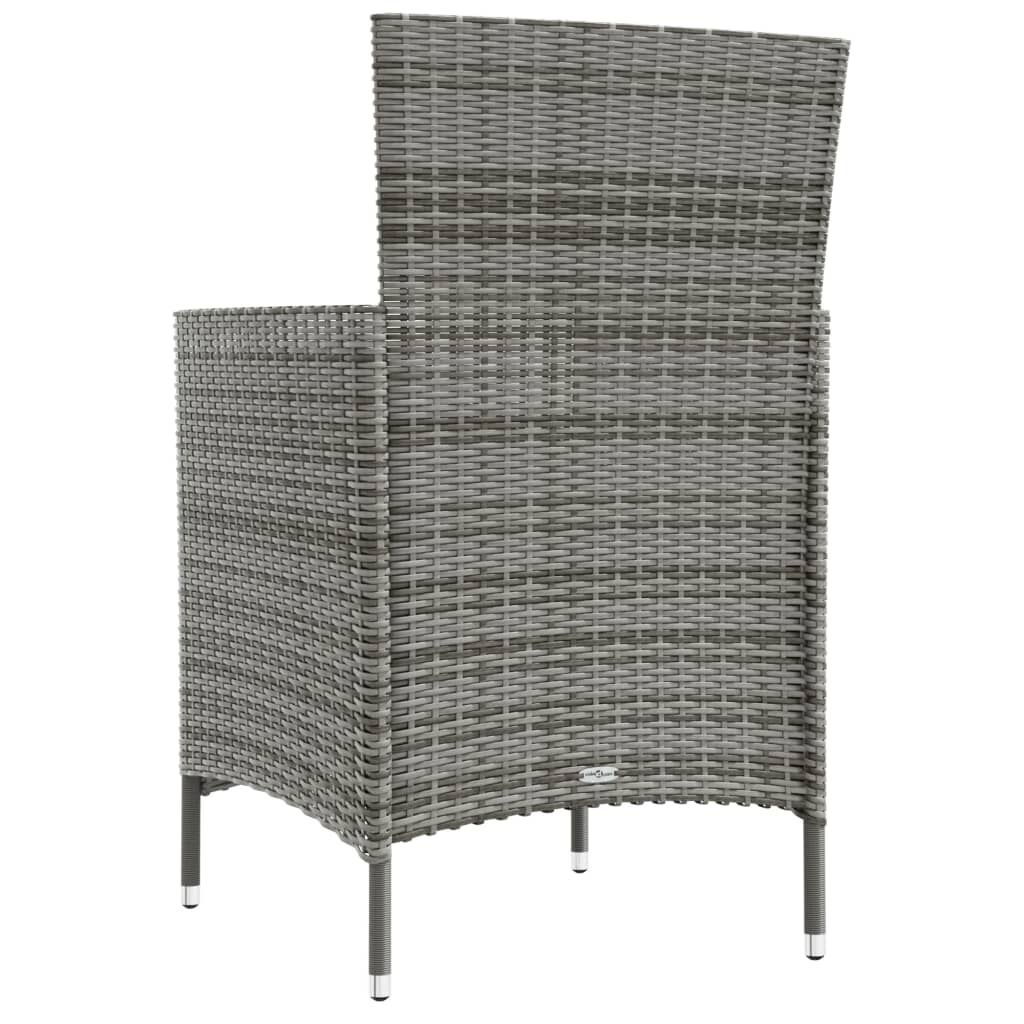 vidaXL Tuinstoelen 4 st grijs met kussens -55%!