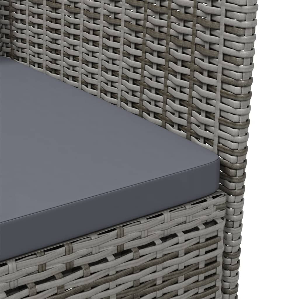 vidaXL Tuinstoelen 4 st grijs met kussens -55%!