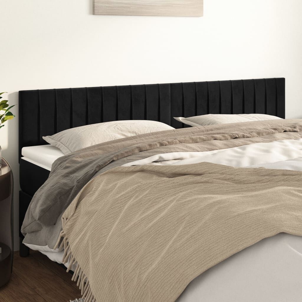 vidaXL Hoofdborden 2x 90cm Zwart Fluweel - 47% Korting!