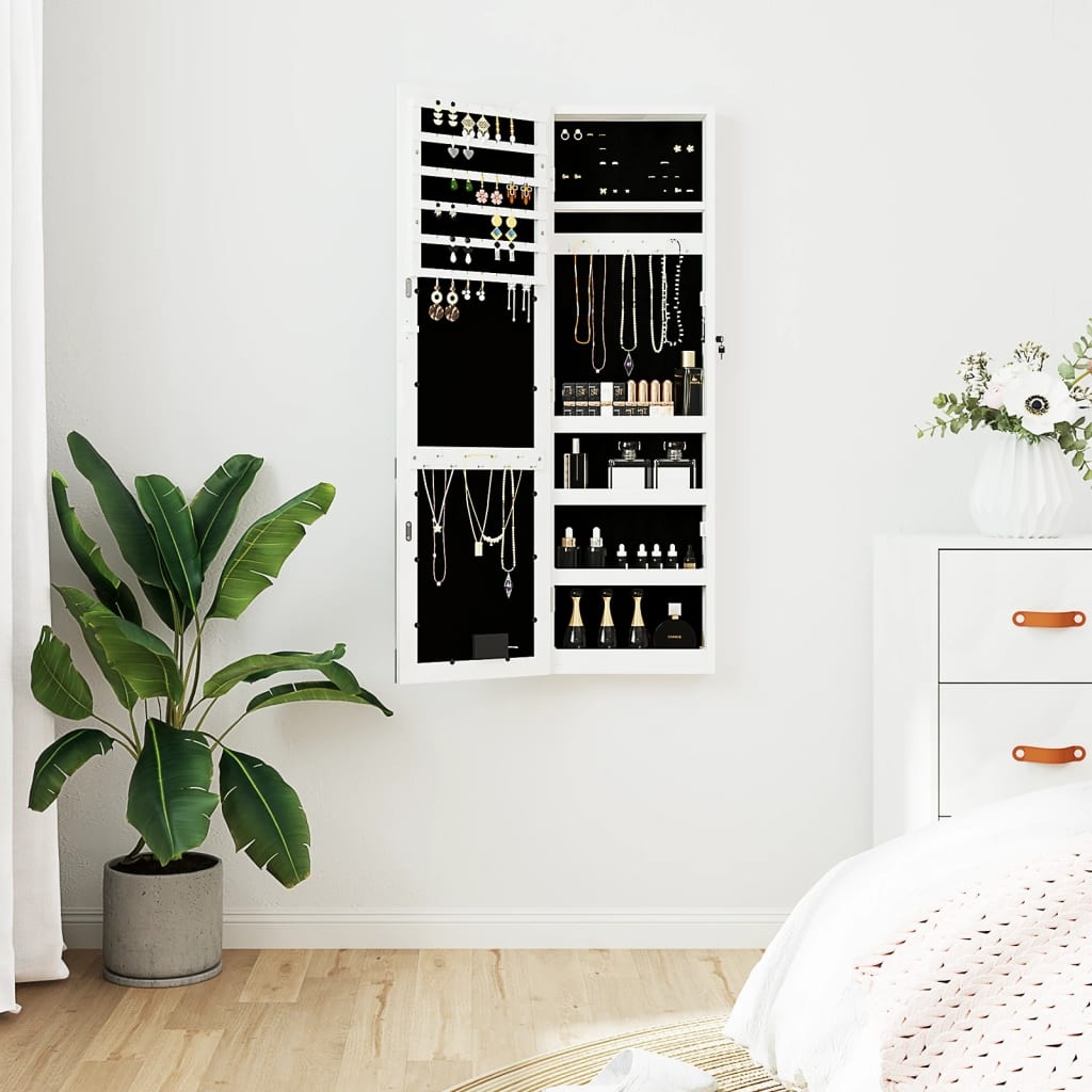 Sieradenkast met Spiegel & LED Wit - 35% Korting!