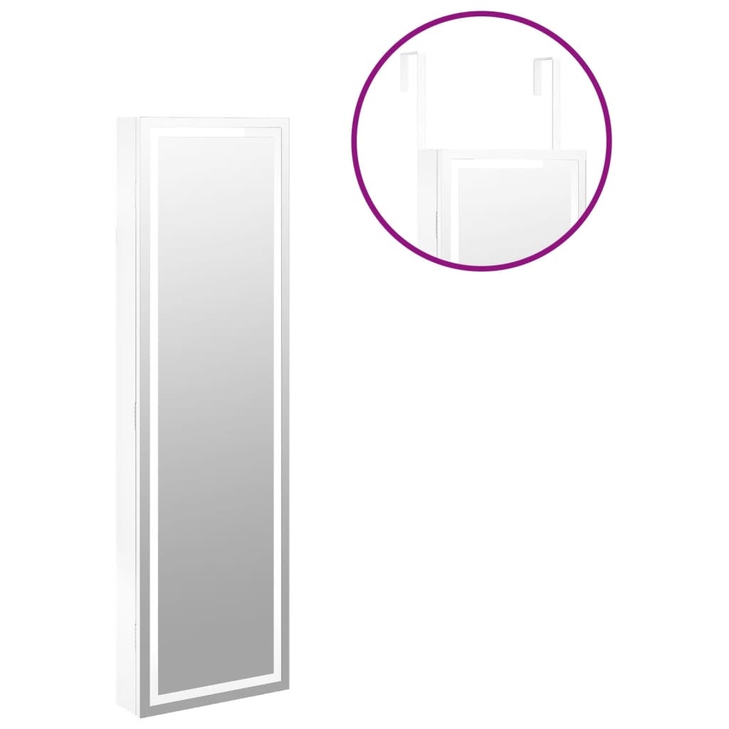 Sieradenkast met Spiegel & LED Wit - 35% Korting!