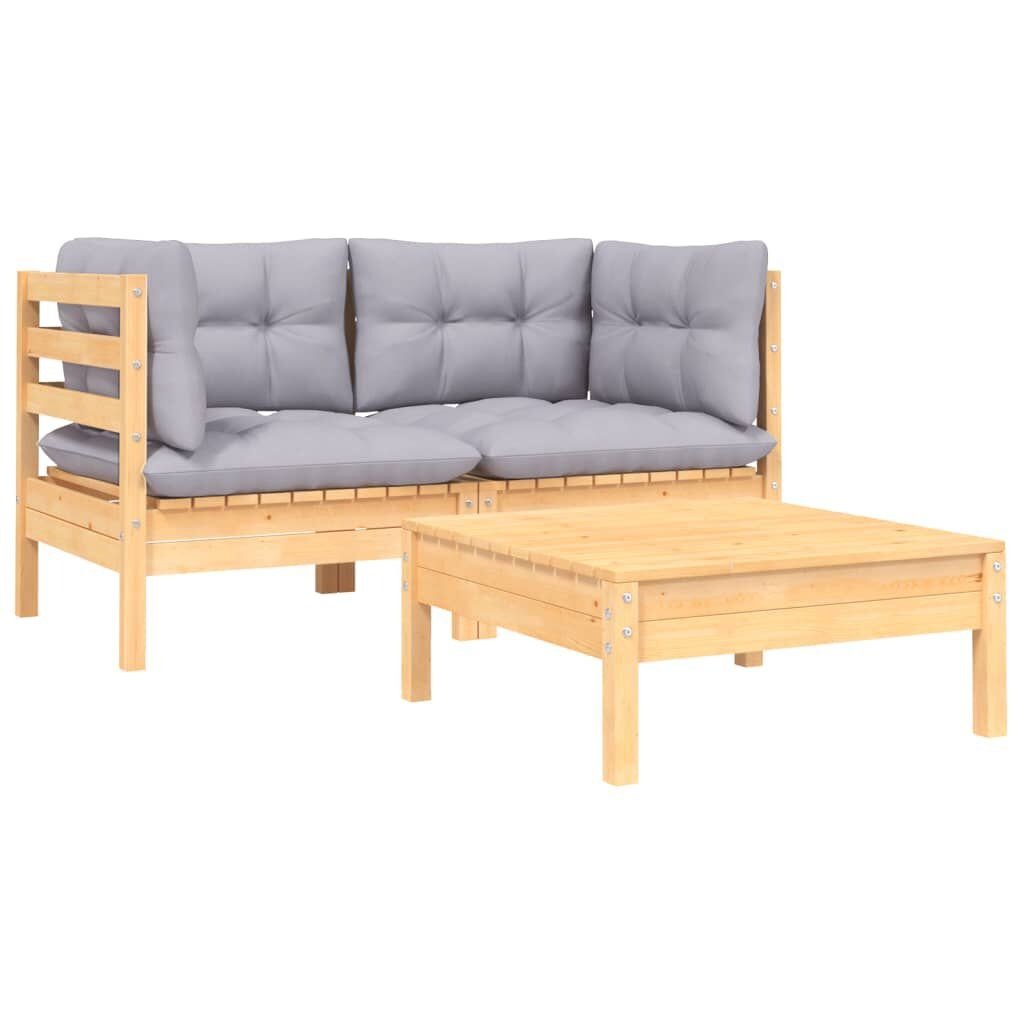 vidaXL Loungeset Grenenhout Grijs -35%! Relaxen in Stijl