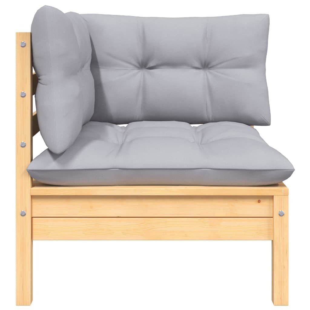 vidaXL Loungeset Grenenhout Grijs -35%! Relaxen in Stijl