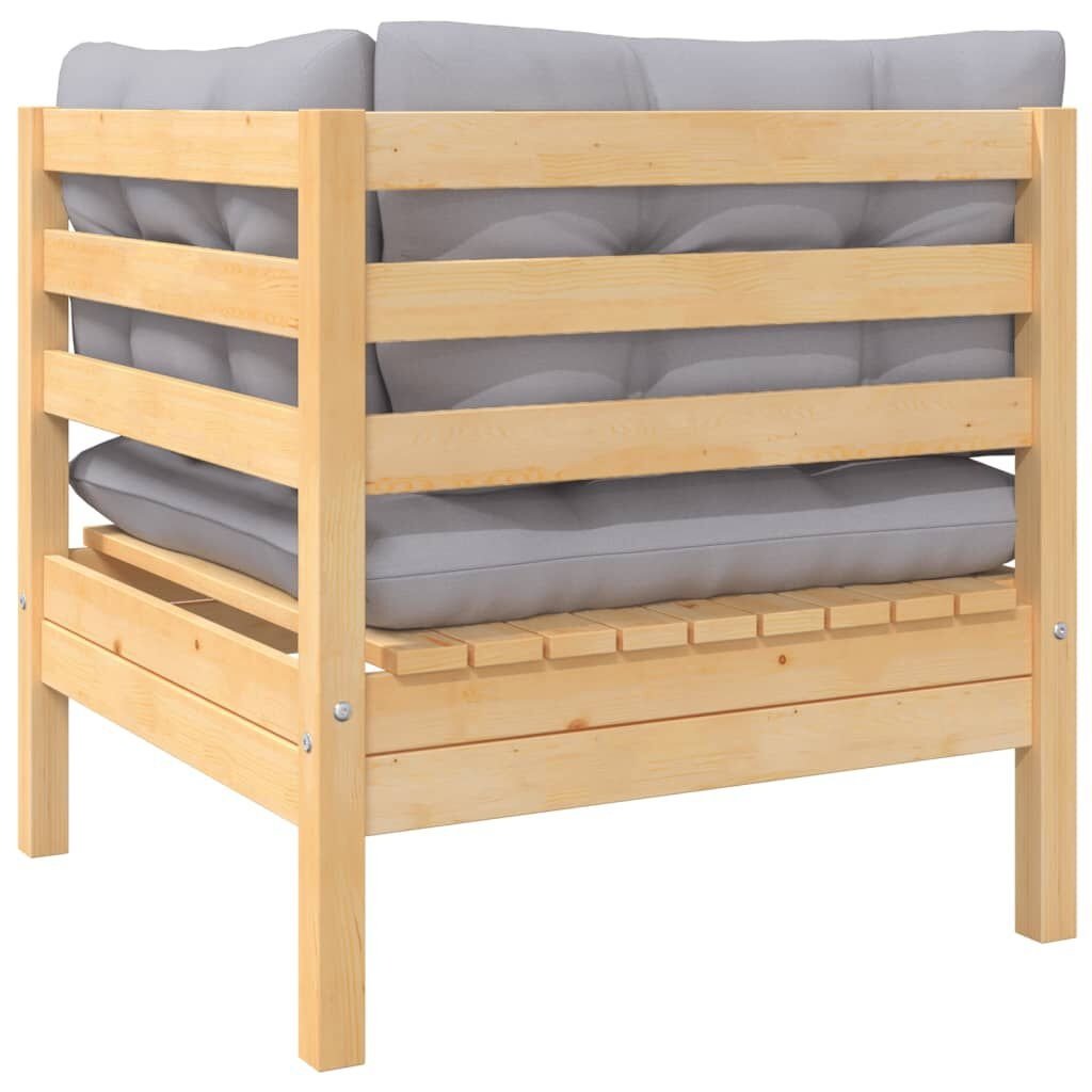 vidaXL Loungeset Grenenhout Grijs -35%! Relaxen in Stijl