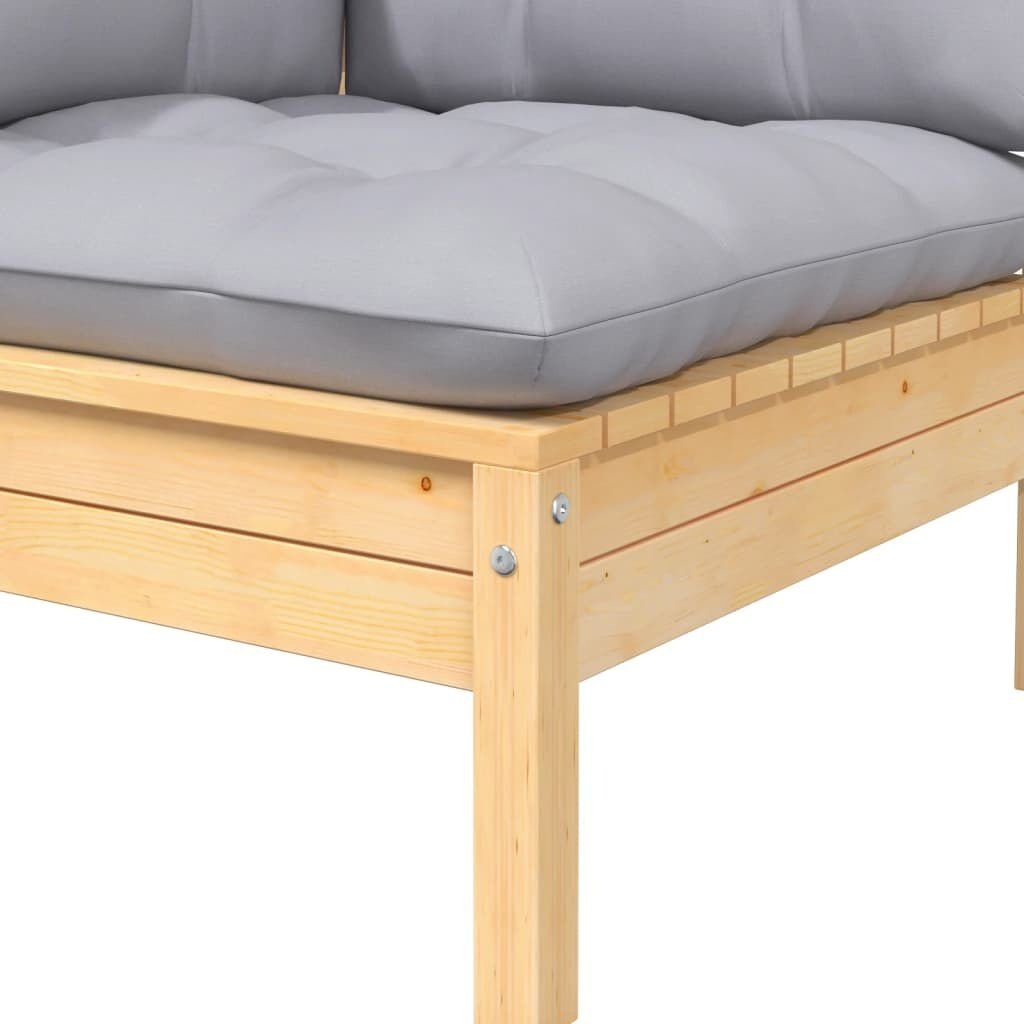 vidaXL Loungeset Grenenhout Grijs -35%! Relaxen in Stijl