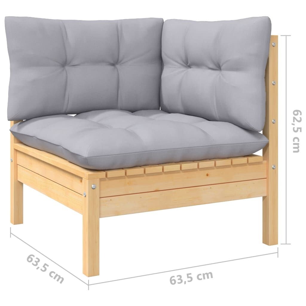 vidaXL Loungeset Grenenhout Grijs -35%! Relaxen in Stijl