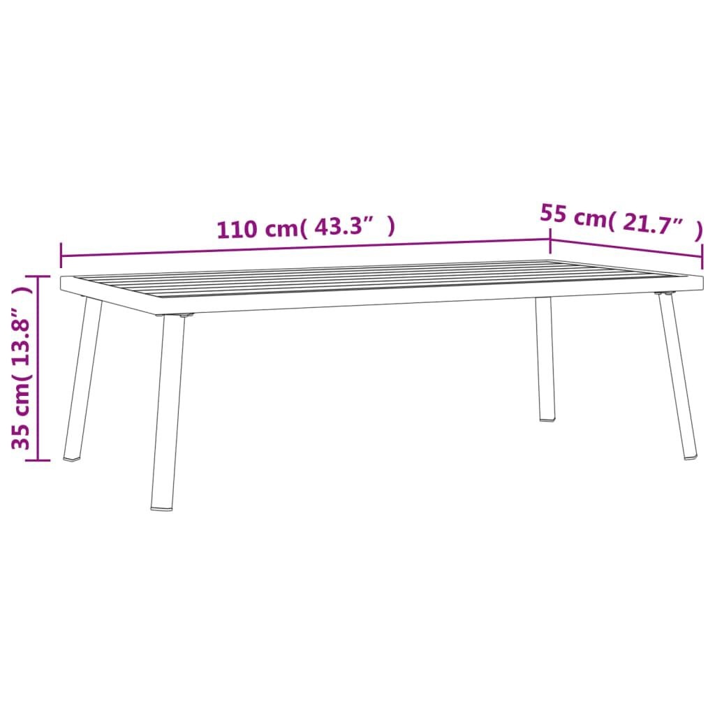 vidaXL Tuintafel Antraciet - 110x55x35cm - 35% Korting!