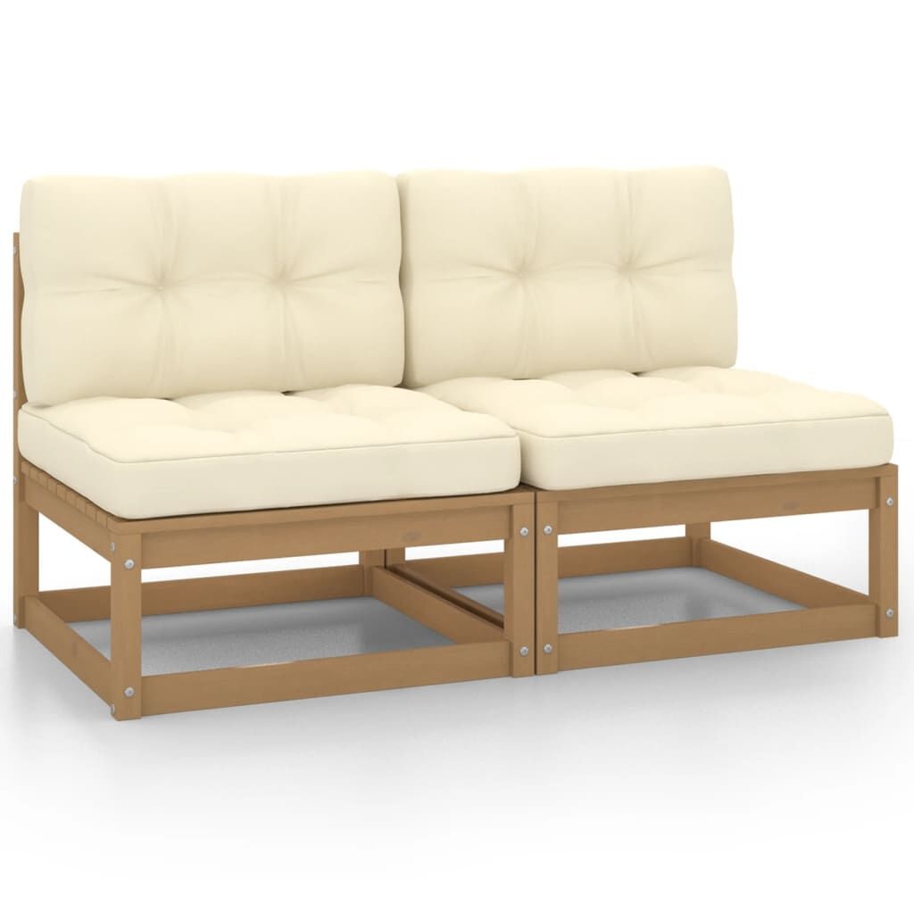 vidaXL Tuinmiddenbanken (2x) Crème - 35% Korting!