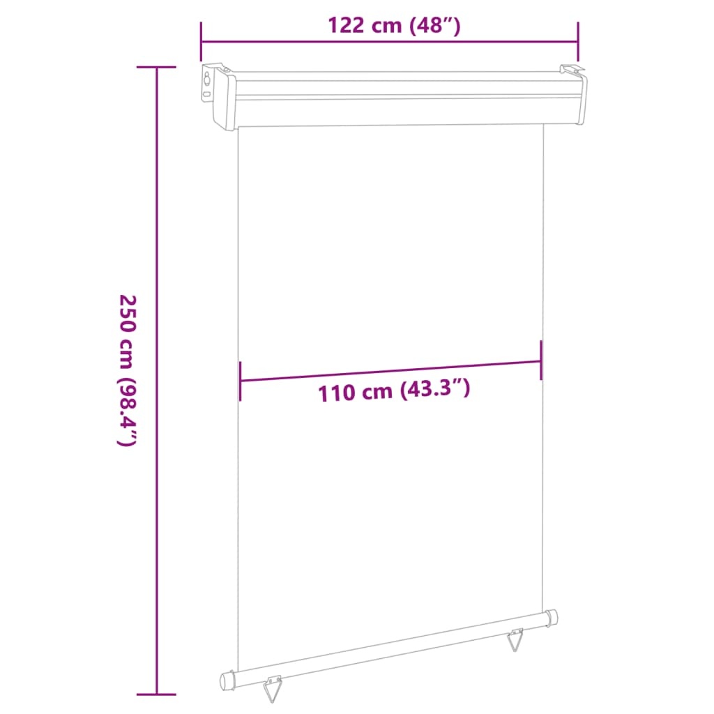 vidaXL Balkonscherm Crème 122x250cm - 35% Korting!
