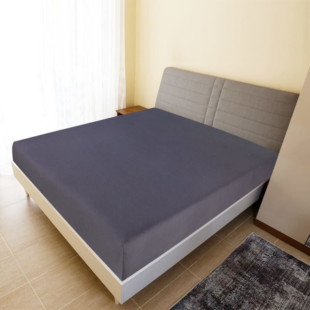 Topdeal: Jersey Hoeslakens 160x200 Antraciet (2 st) - 35% Korting!