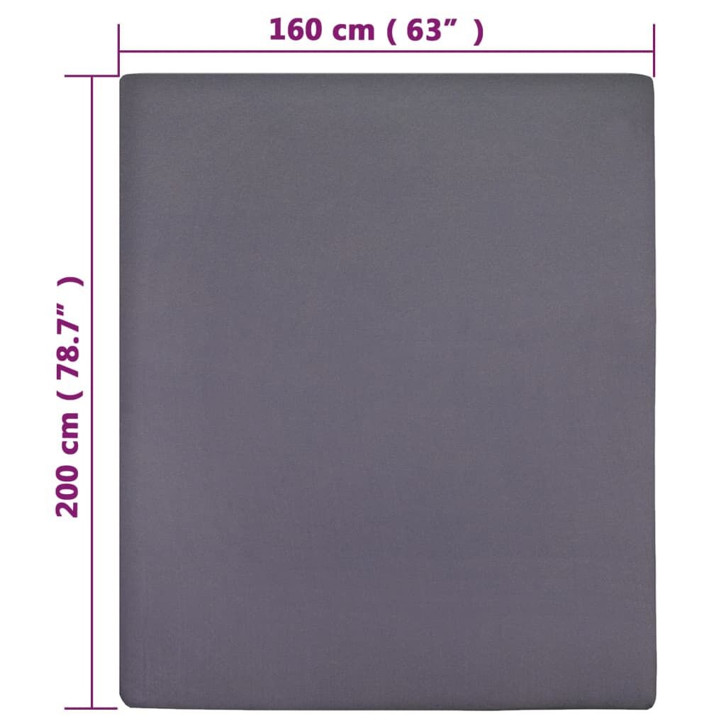 Topdeal: Jersey Hoeslakens 160x200 Antraciet (2 st) - 35% Korting!