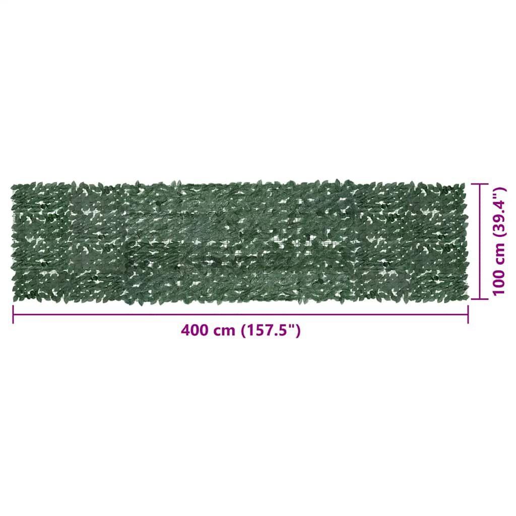 VidaXL Balkonscherm Donkergroen 400x100 - 35% Korting!