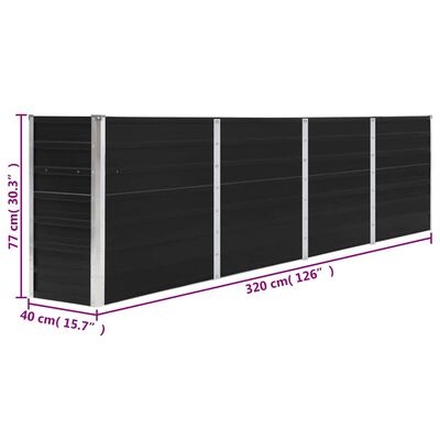vidaXL Verhoogde Plantenbak 320cm Antraciet - 35% Korting!
