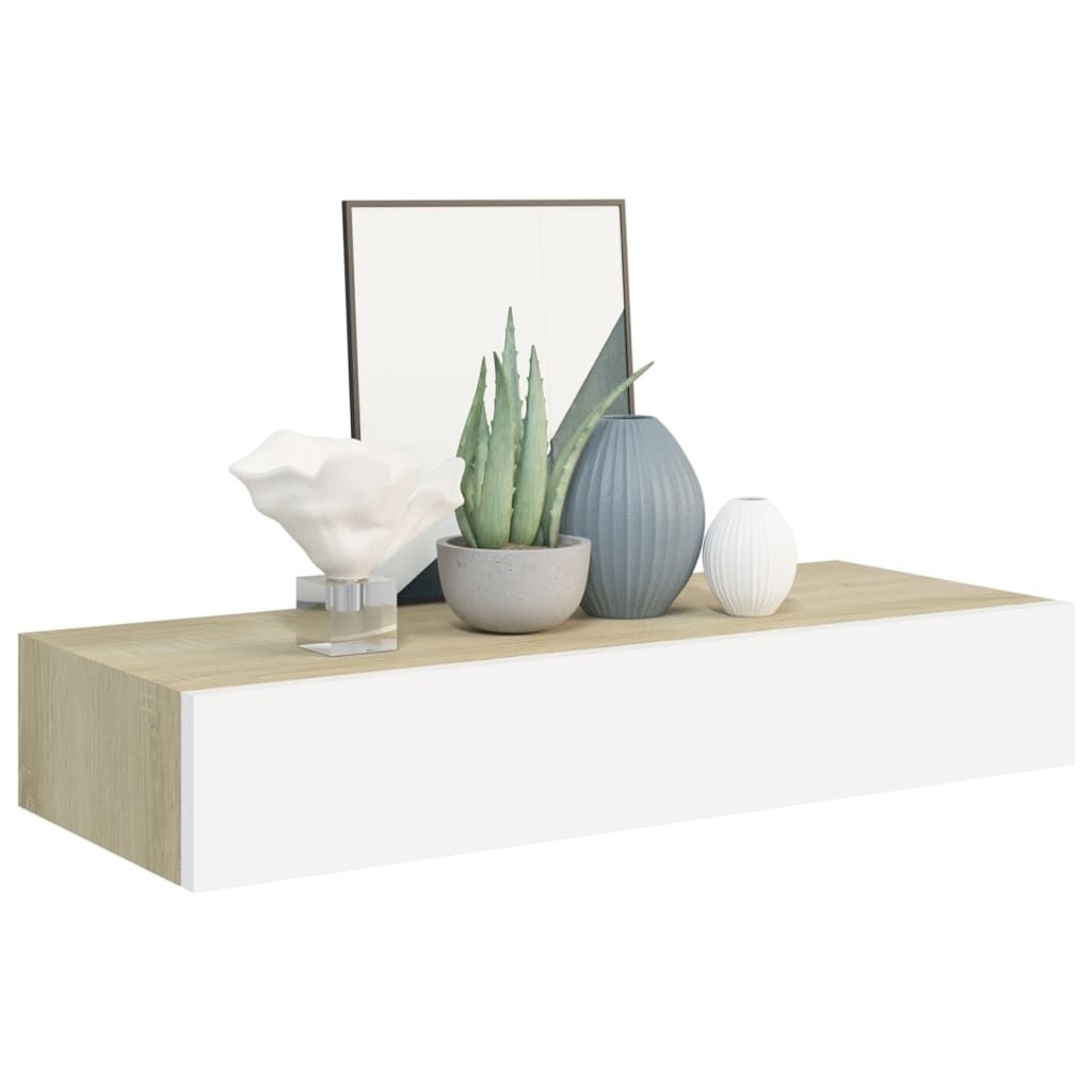 Wandschap met Lade Eiken/Wit 60cm - 35% Korting!
