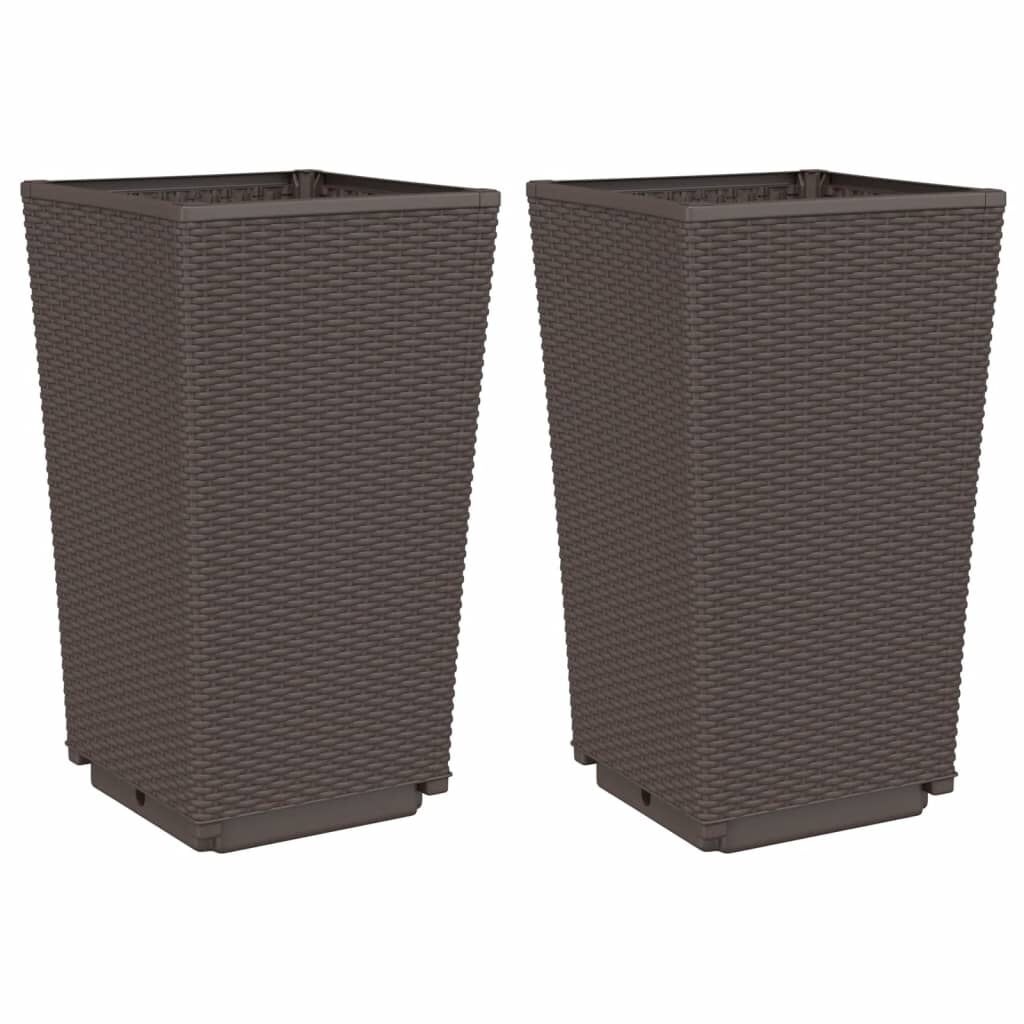 vidaXL Plantenbakken Bruin (2 st) -35%! Rattan Look