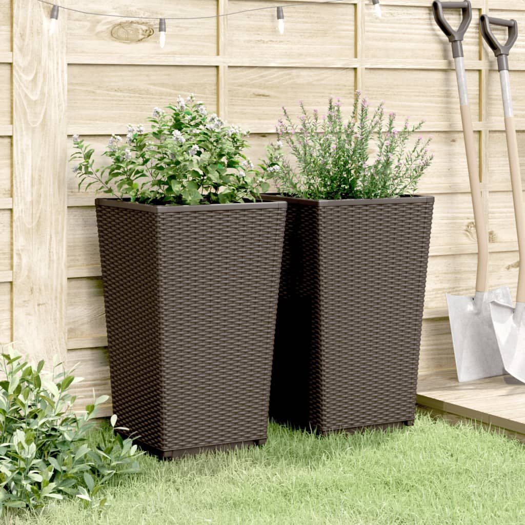 vidaXL Plantenbakken Bruin (2 st) -35%! Rattan Look