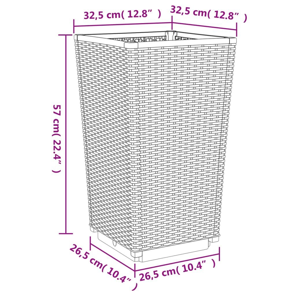 vidaXL Plantenbakken Bruin (2 st) -35%! Rattan Look