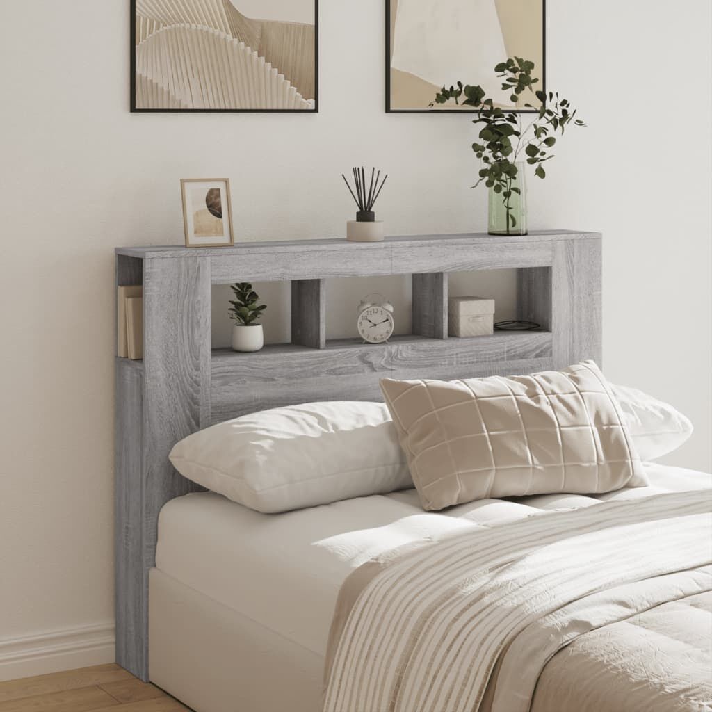 LED Hoofdeinde 140cm Grijs Sonoma - 35% Korting!