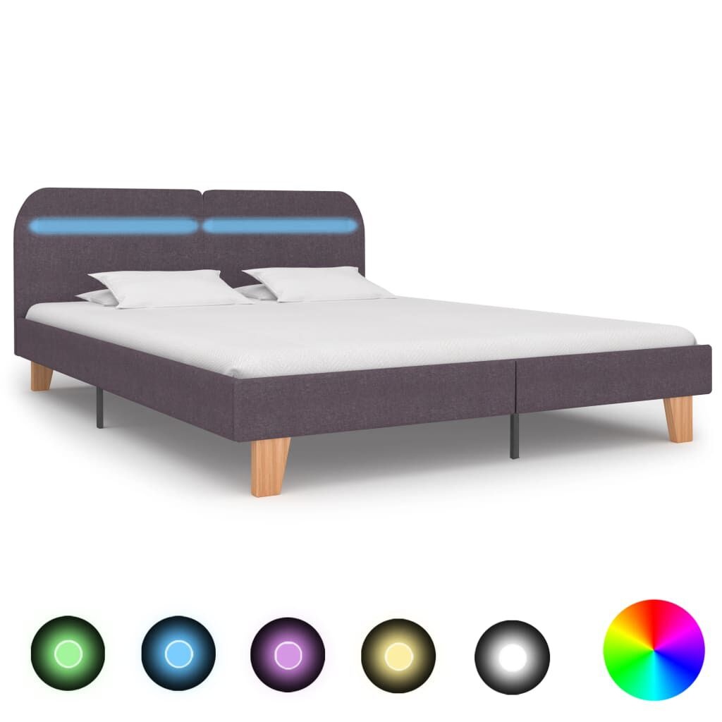 vidaXL Bedframe LED Taupe 180x200cm - 60% Korting!