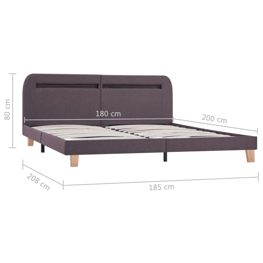 vidaXL Bedframe LED Taupe 180x200cm - 60% Korting!