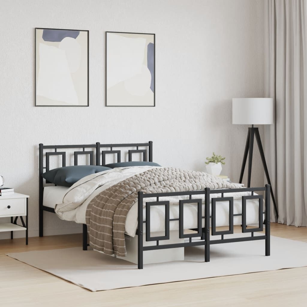 vidaXL Bedframe 120x190 Zwart - Krasjes - 55% Korting!