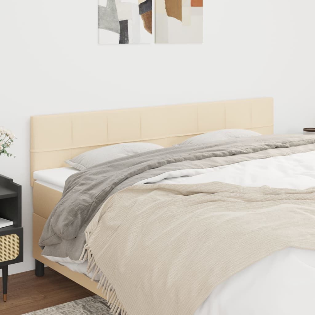 vidaXL Hoofdborden 2 st 90x5x78/88 cm stof crèmekleurig
