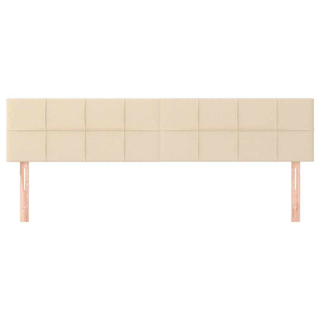 vidaXL Hoofdborden 2 st 90x5x78/88 cm stof crèmekleurig