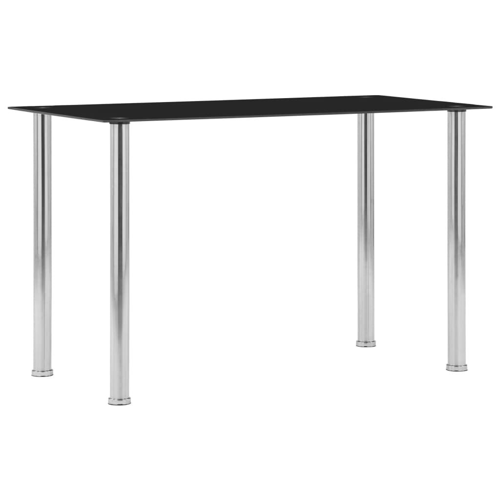 vidaXL Eettafel Glas Zwart 120cm - 47% Korting! (Beschadigd)