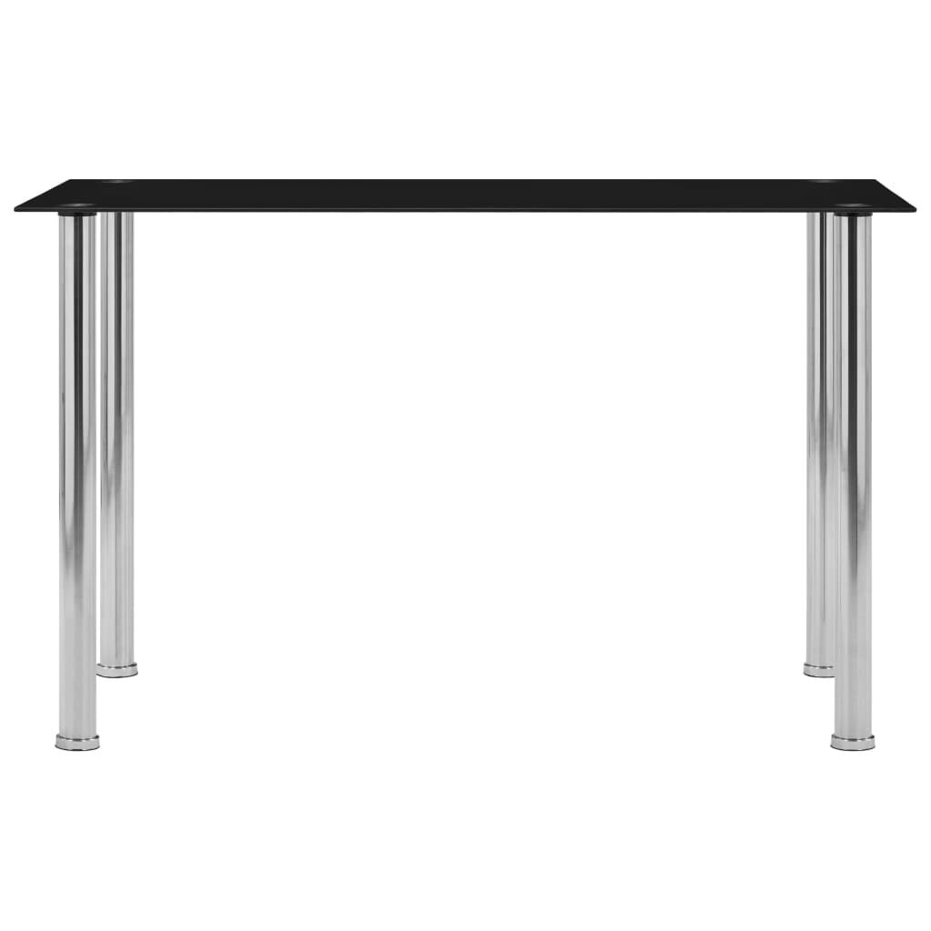 vidaXL Eettafel Glas Zwart 120cm - 47% Korting! (Beschadigd)
