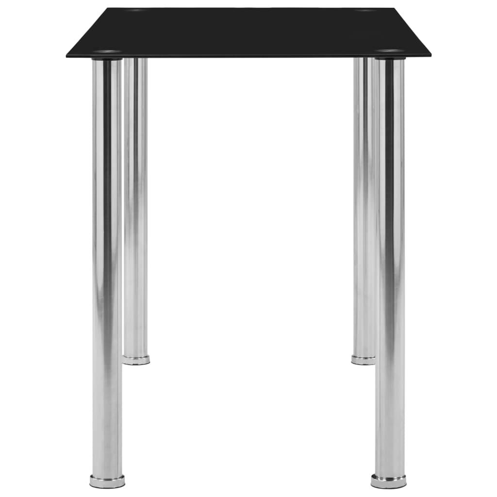 vidaXL Eettafel Glas Zwart 120cm - 47% Korting! (Beschadigd)