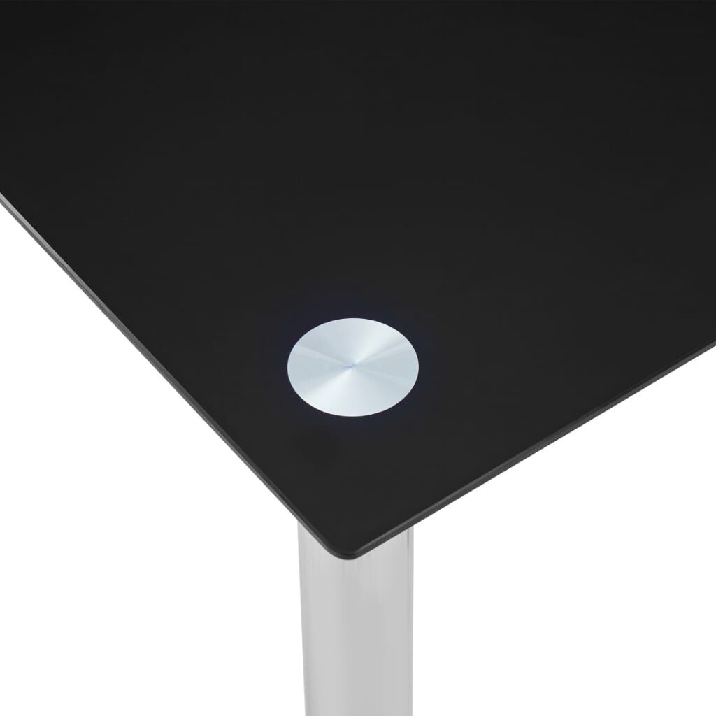vidaXL Eettafel Glas Zwart 120cm - 47% Korting! (Beschadigd)