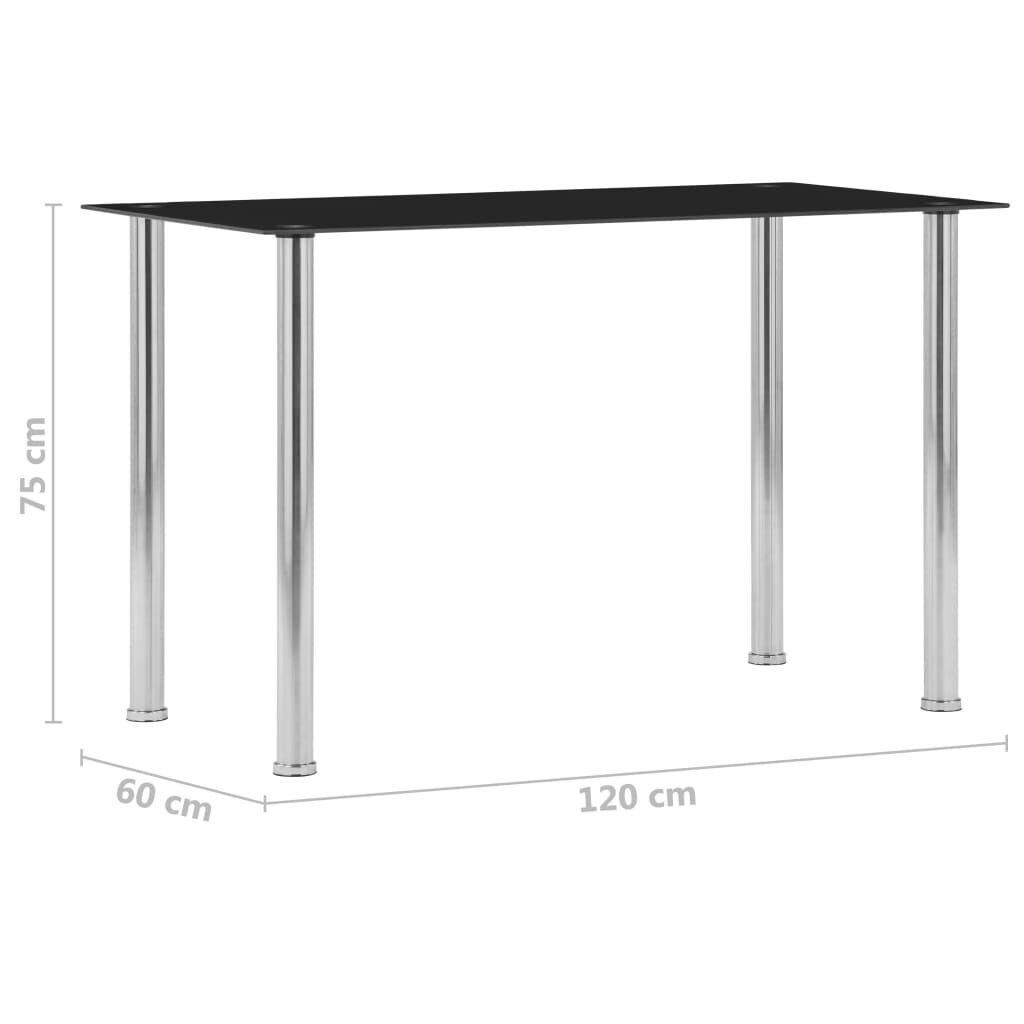 vidaXL Eettafel Glas Zwart 120cm - 47% Korting! (Beschadigd)