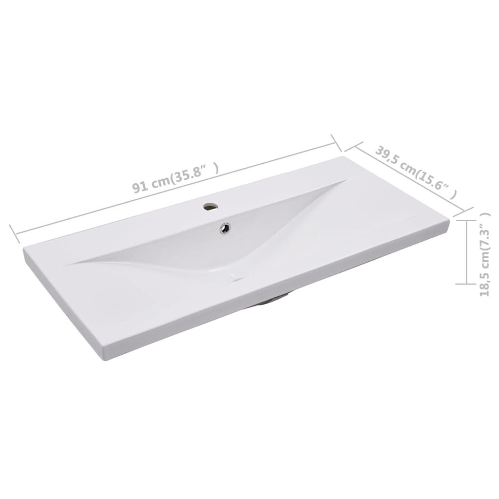 vidaXL Inbouwwastafel Wit 91cm - 41% Korting!