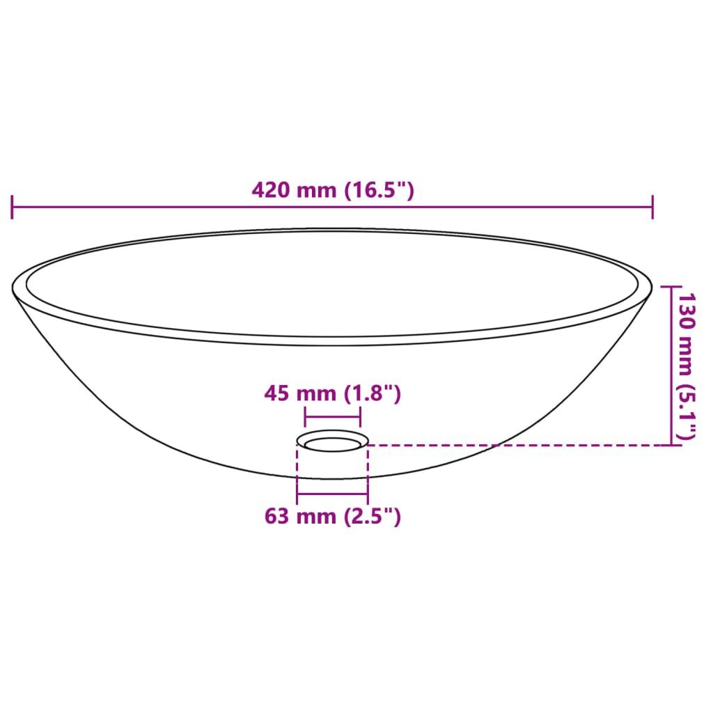 vidaXL Matglazen Wasbak 42cm - Krasje, Super Deal! 53% Korting